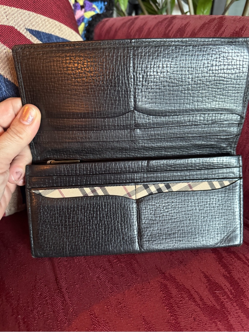 Burberry Black Pebbled Leather Wallet